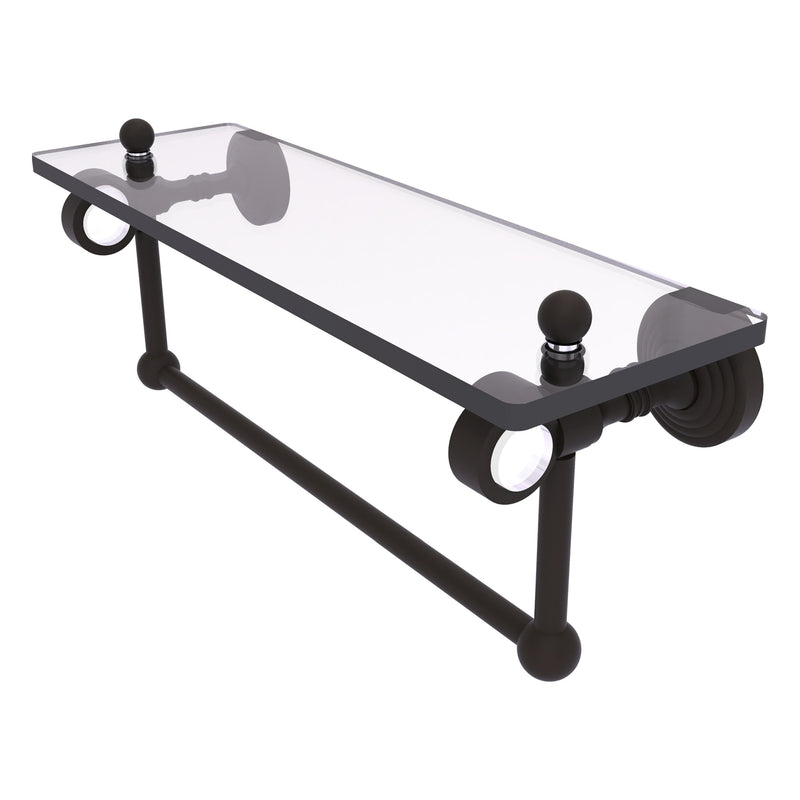 Pacific Grove Collection Glass Shelf with Towel Bar with Smooth Accents