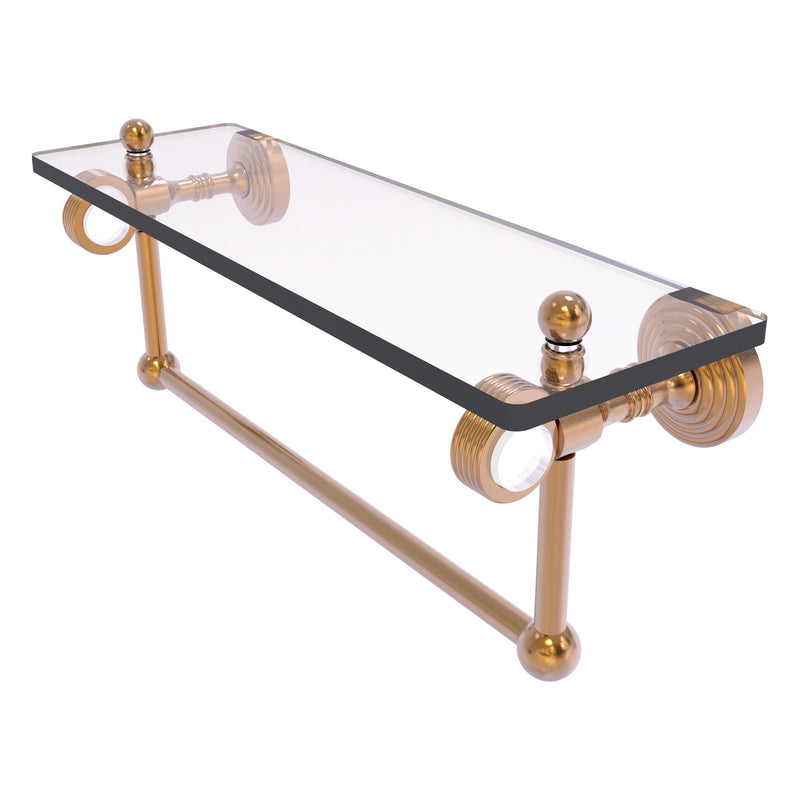 Pacific Grove Collection Glass Shelf with Towel Bar with Grooved Accents