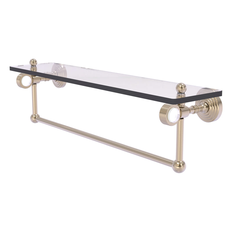 Pacific Grove Collection Glass Shelf with Towel Bar with Grooved Accents