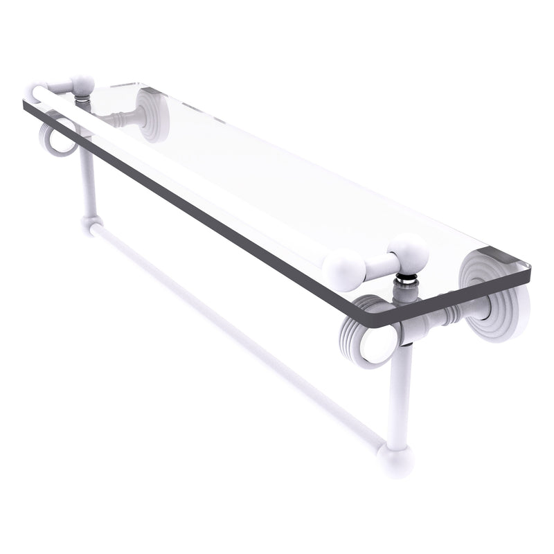 Pacific Grove Collection Glass Shelf with Gallery Rail and Towel Bar with Grooved Accents