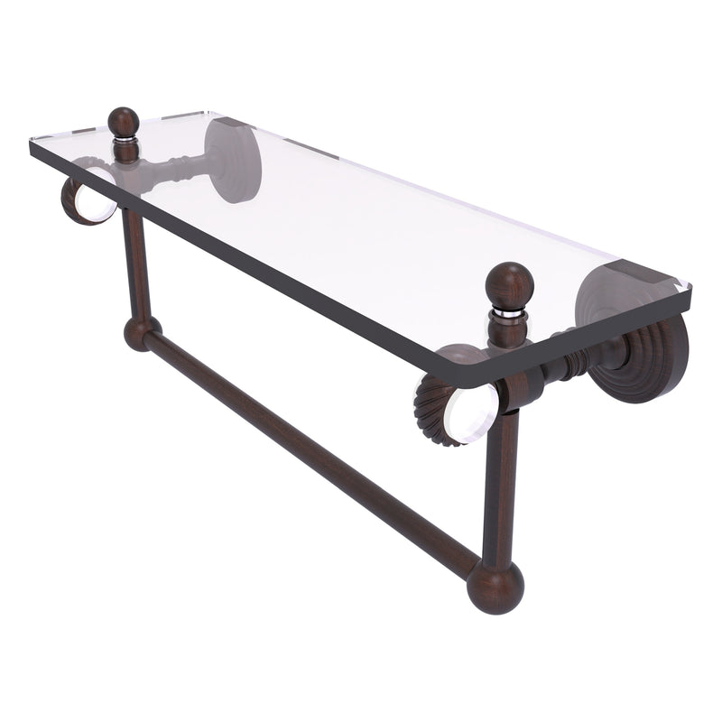 Pacific Grove Collection Glass Shelf with Towel Bar with Twisted Accents