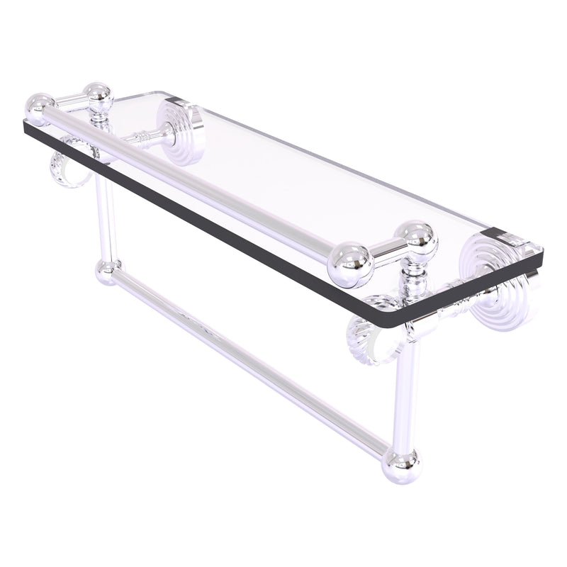 Pacific Grove Collection Glass Shelf with Gallery Rail and Towel Bar with Twisted Accents