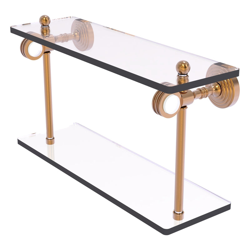 Pacific Grove Collection Two Tiered Glass Shelf with Dotted Accents