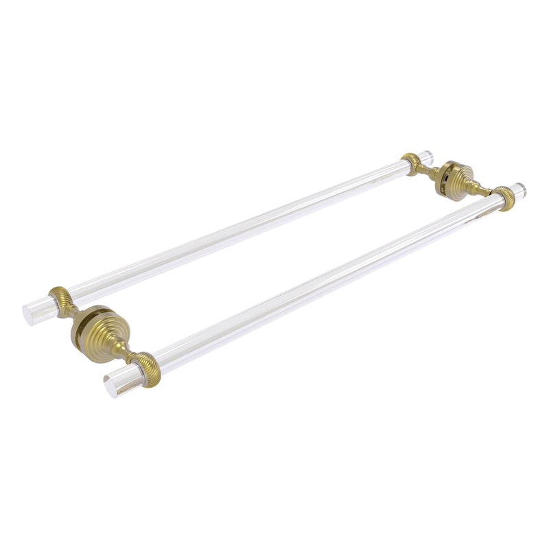 Pacific Grove Collection Back to Back Shower Door Towel Bar with Twisted Accents