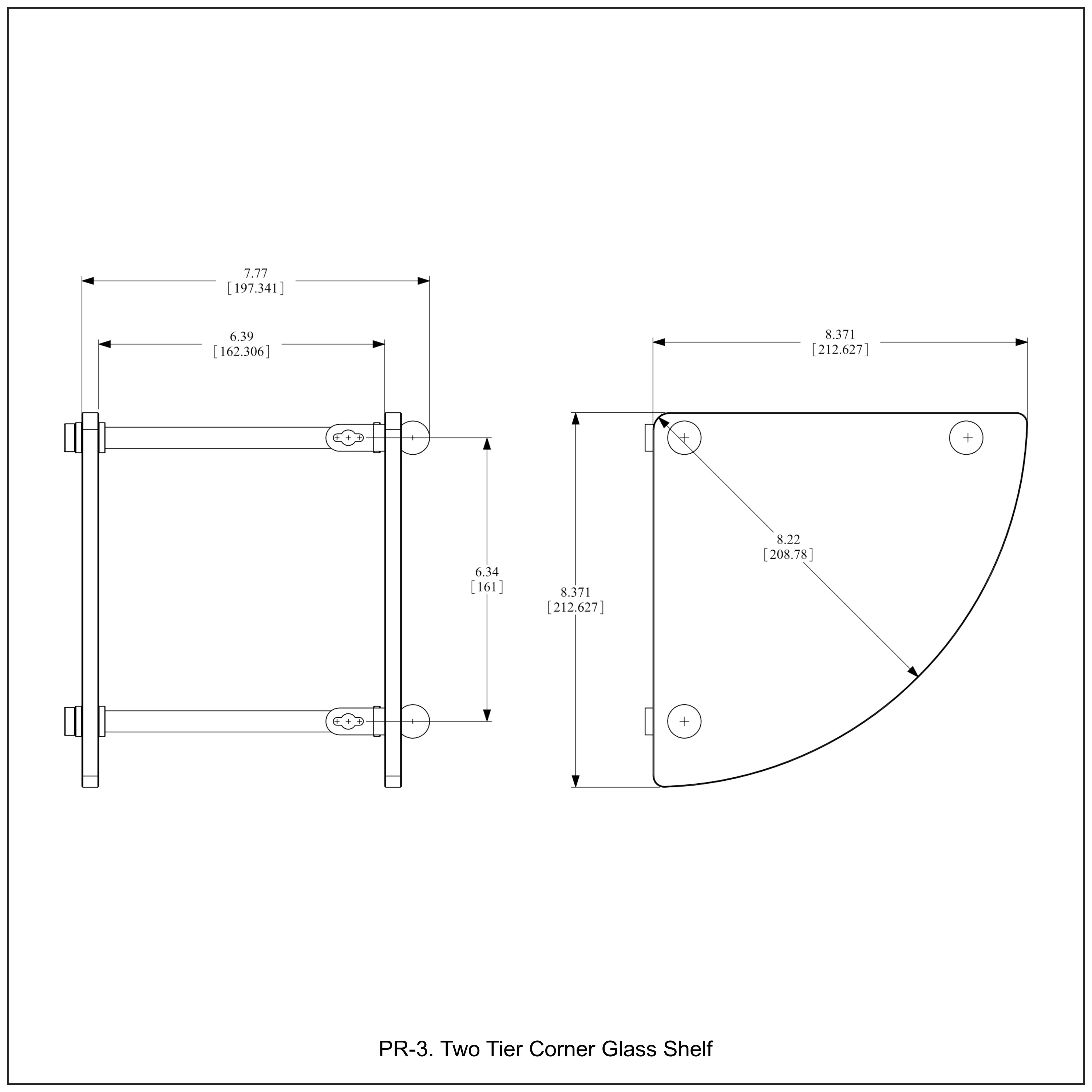 Two Tier Corner Glass Shelf