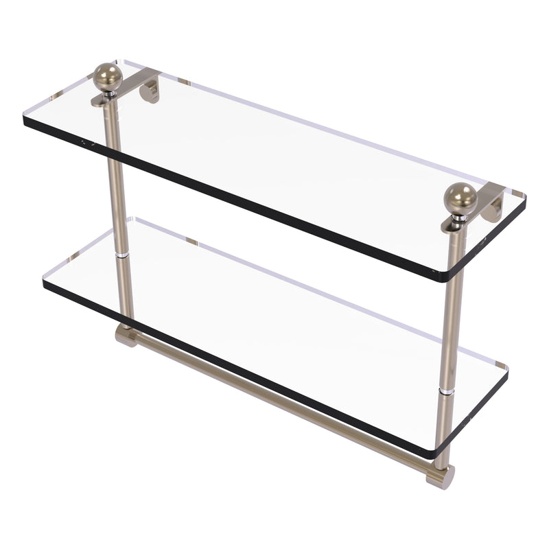 Prestige Regal Collection Two Tiered Glass Shelf with Integrated Towel