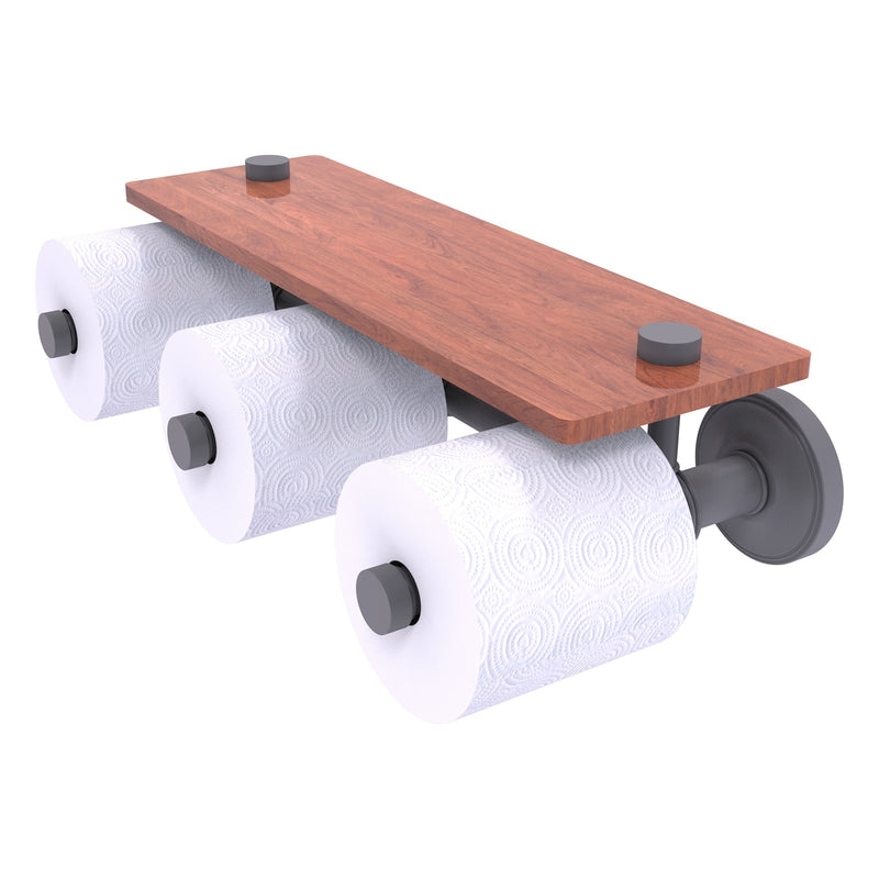 Prestige Regal Collection Horizontal Reserve 3 Roll Toilet Paper Holder with Wood Shelf