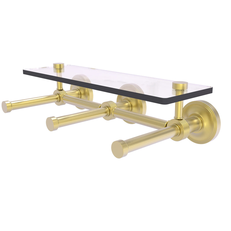 Prestige Regal Collection Horizontal Reserve 3 Roll Toilet Paper Holder with Glass Shelf