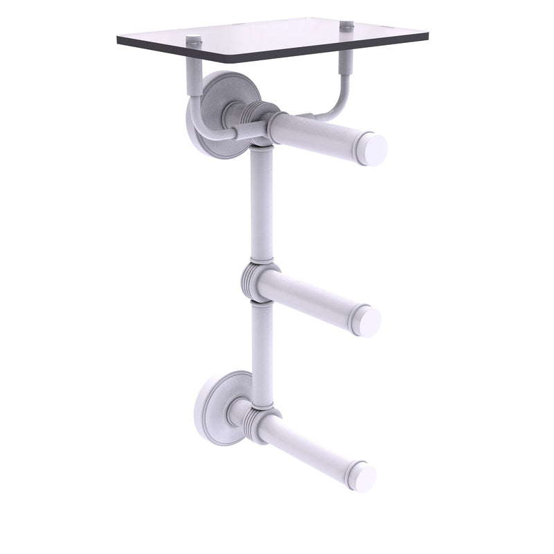 Prestige Regal Collection 3 Roll Toilet Paper Holder with Glass Shelf