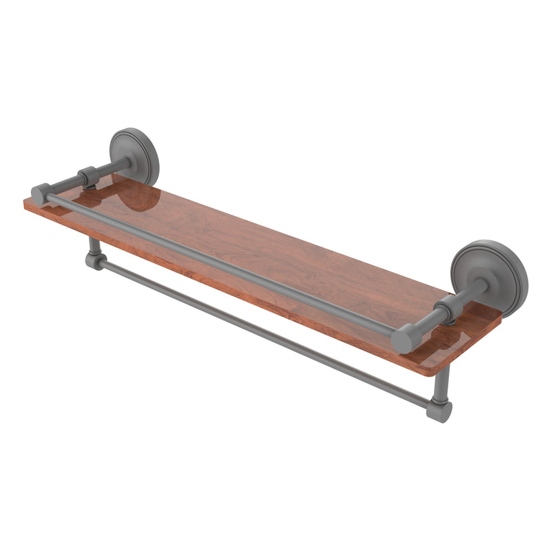 Prestige Regal Collection IPE Ironwood Shelf with Gallery Rail and Towel Bar