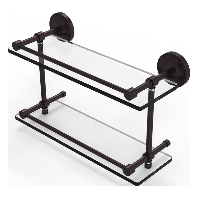 Prestige Regal Collection Double Glass Shelf with Gallery Rail