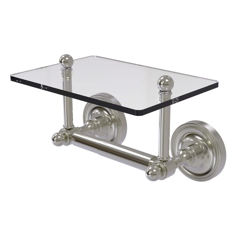 Prestige Regal Collection Two Post Toilet Tissue Holder with Glass Shelf