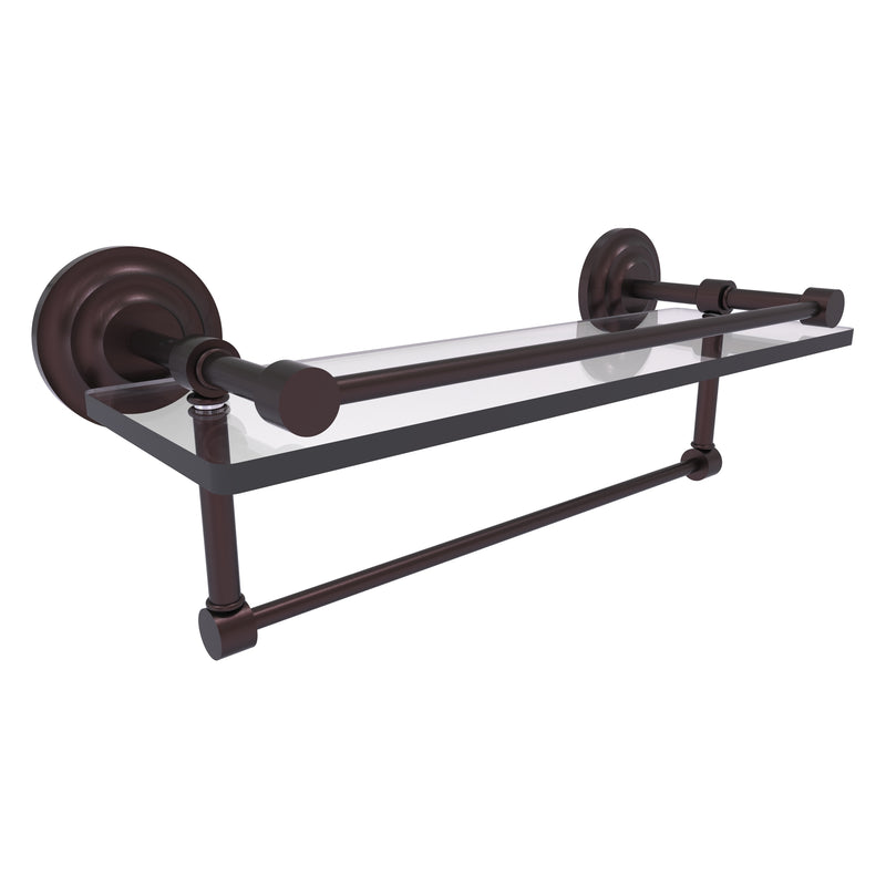 Que New Collection Gallery Rail Glass Shelf with Towel Bar