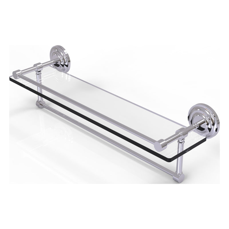 Que New Collection Gallery Rail Glass Shelf with Towel Bar