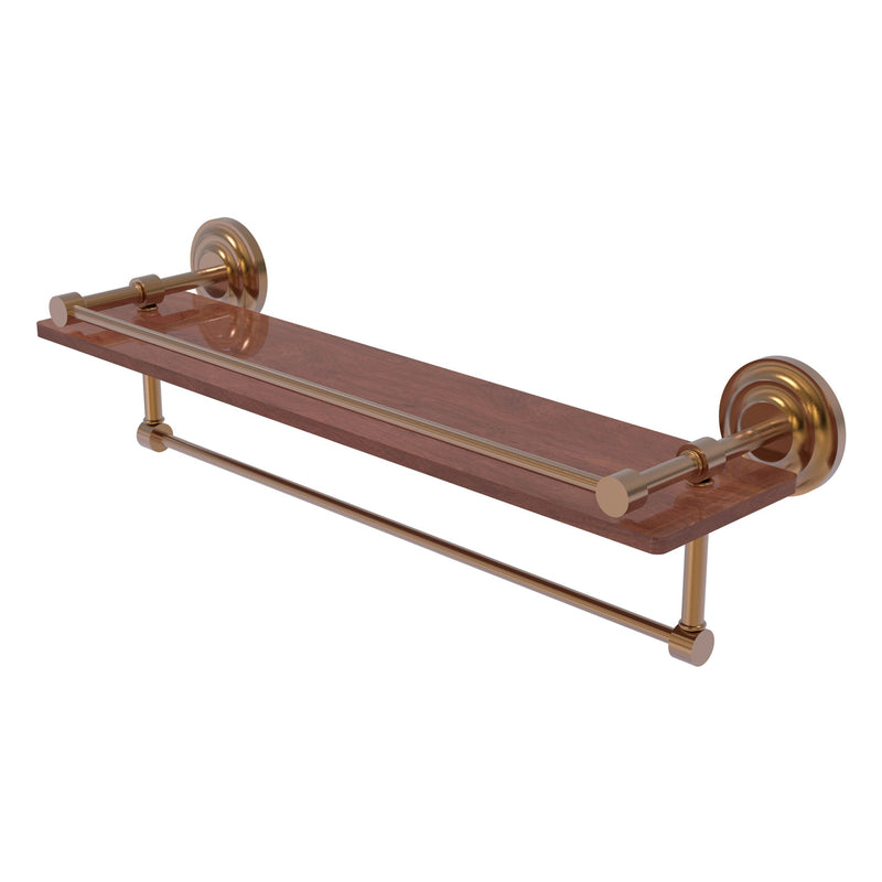 Que New Collection IPE Ironwood Shelf with Gallery Rail and Towel Bar