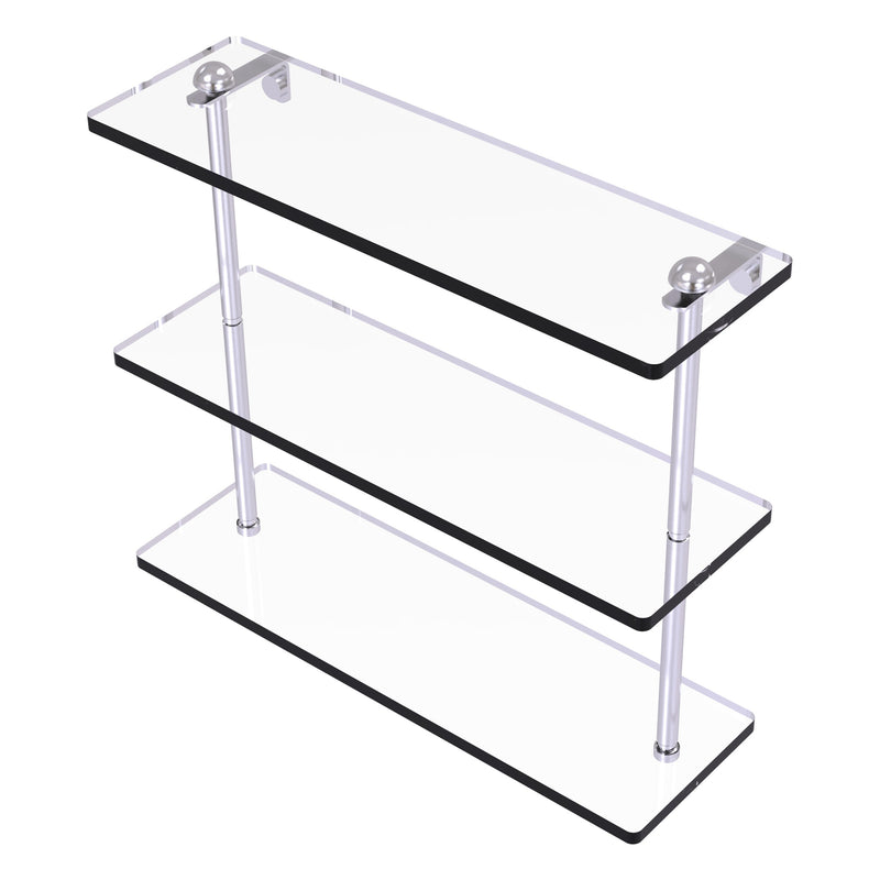 Triple Tiered Vanity Glass Shelf with Beveled Edges
