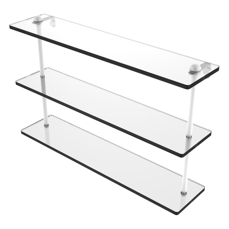 Triple Tiered Vanity Glass Shelf with Beveled Edges