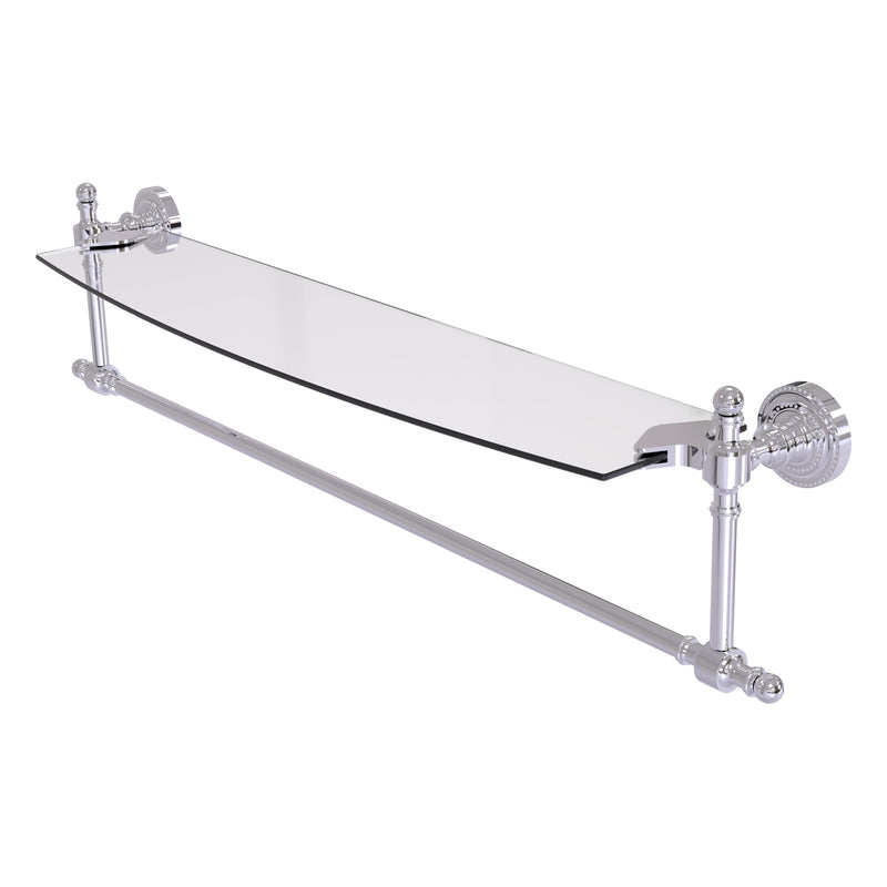Retro Dot Collection Glass Vanity Shelf  with Integrated Towel Bar