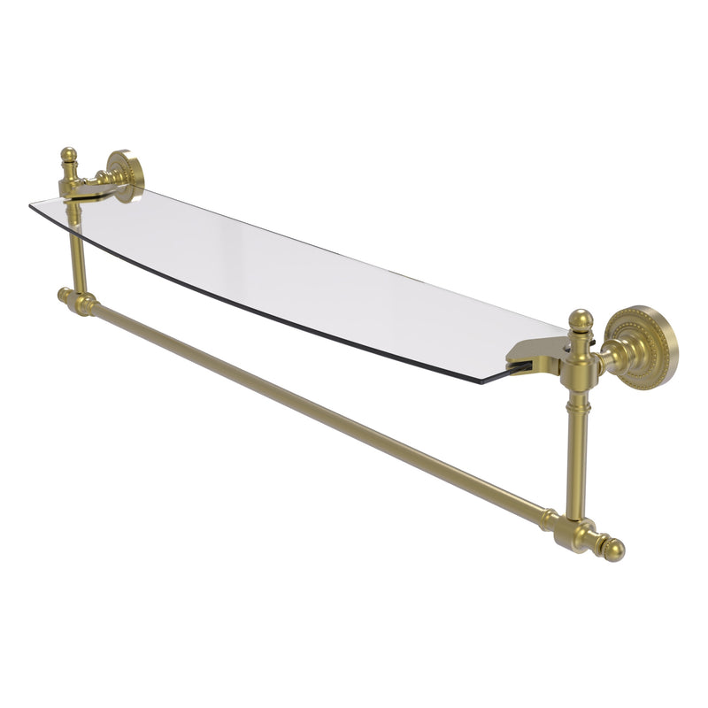 Retro Dot Collection Glass Vanity Shelf  with Integrated Towel Bar