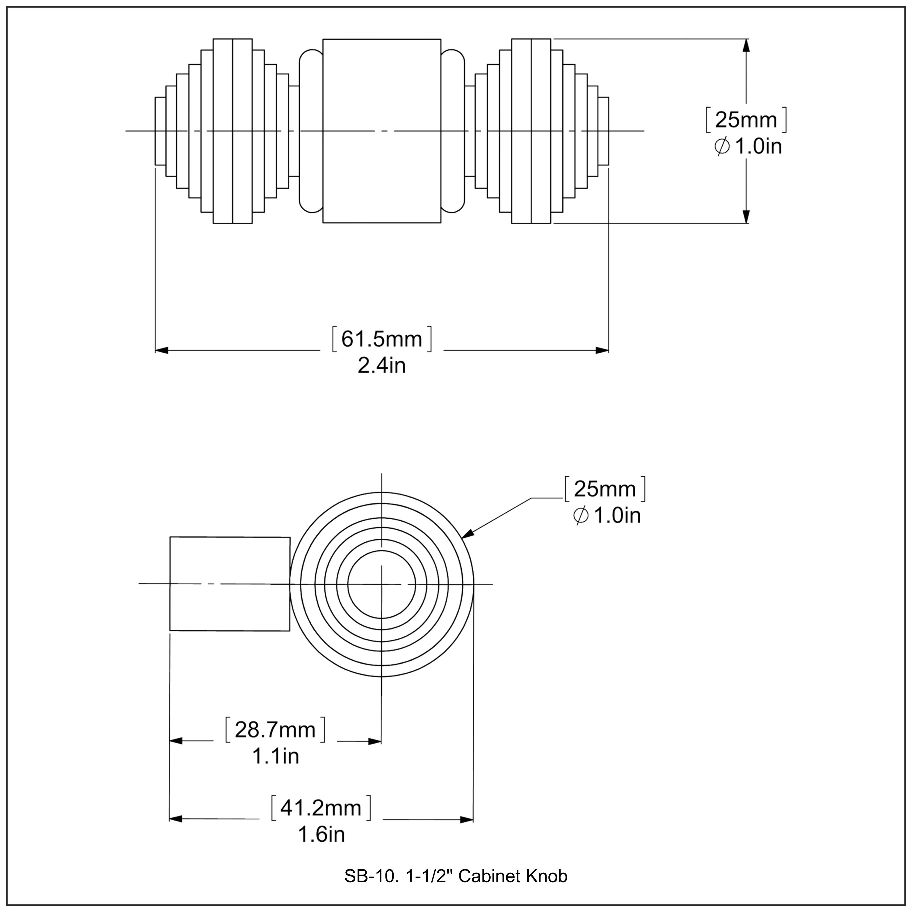 1-1/2 Inch Cabinet Knob