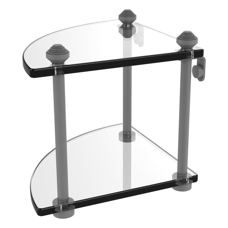 Two Tier Corner Glass Shelf