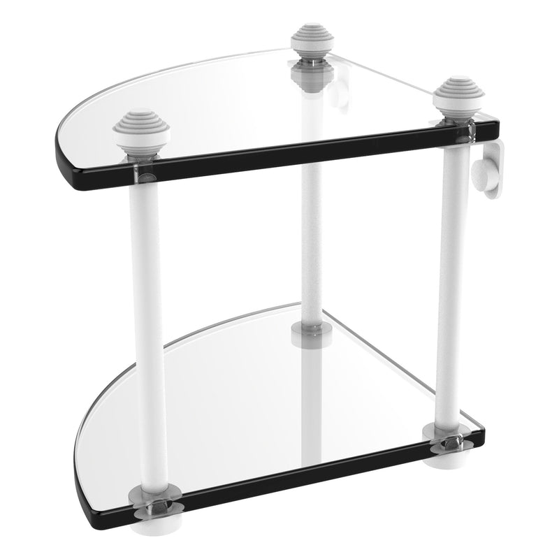 Two Tier Corner Glass Shelf