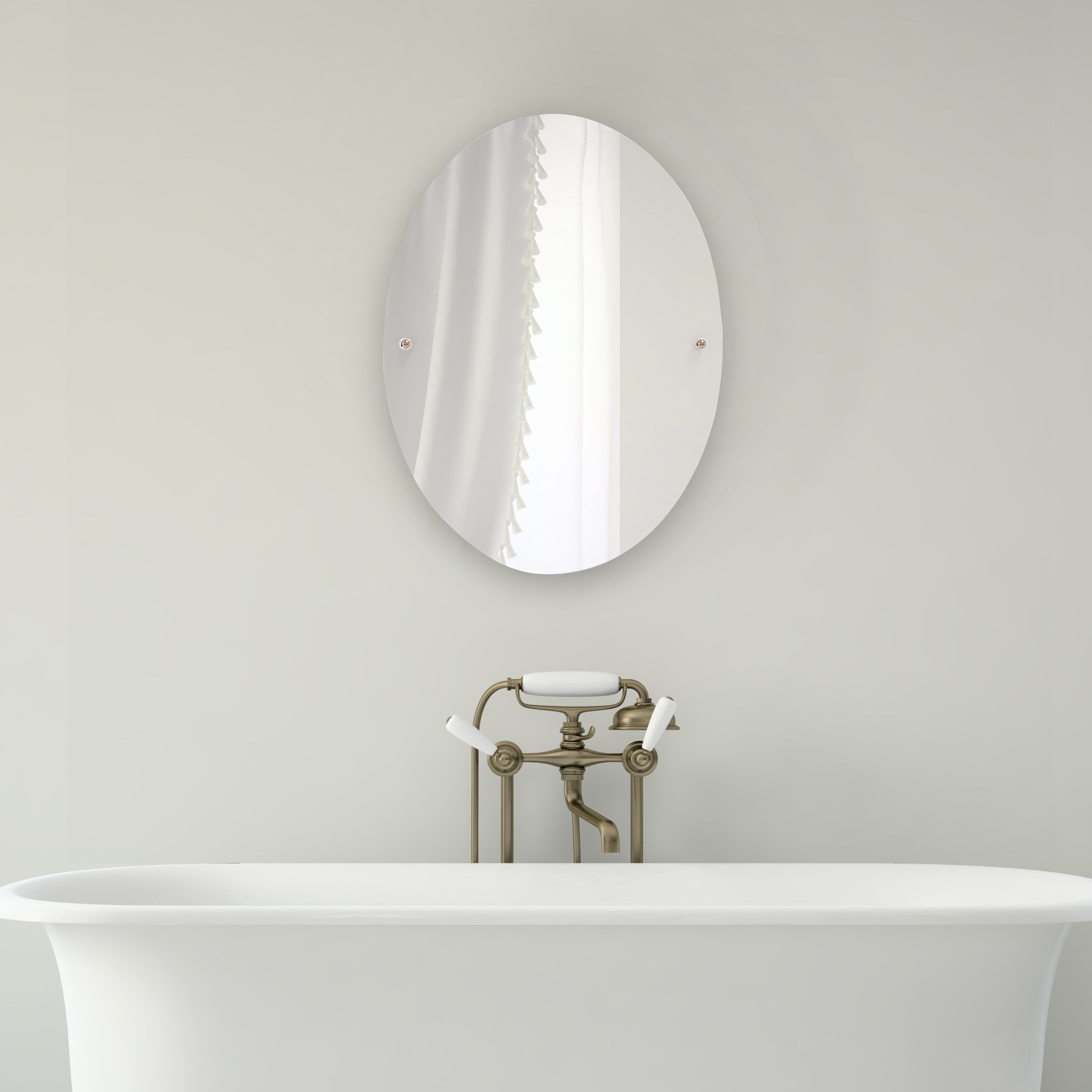 Sag Harbor Collection Frameless Oval Tilt Mirror with Beveled Edge