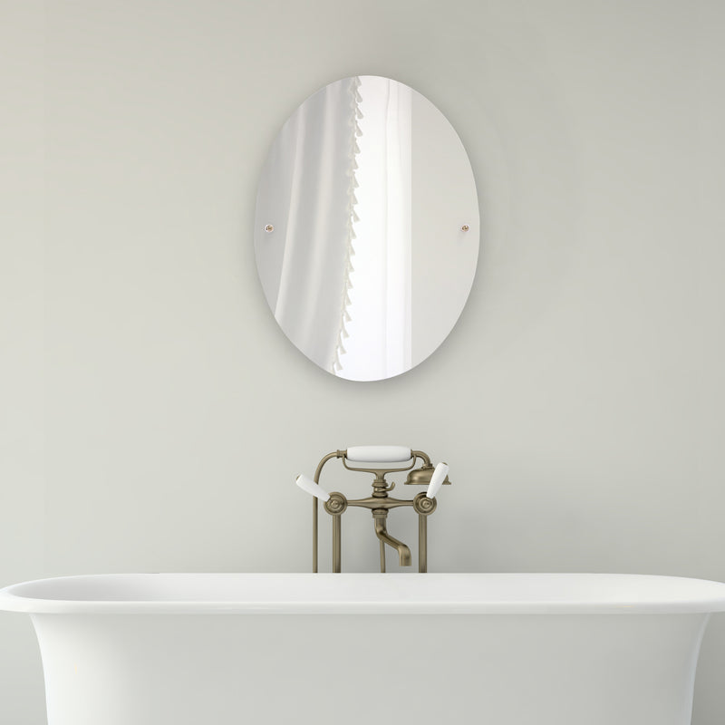 Sag Harbor Collection Frameless Oval Tilt Mirror with Beveled Edge