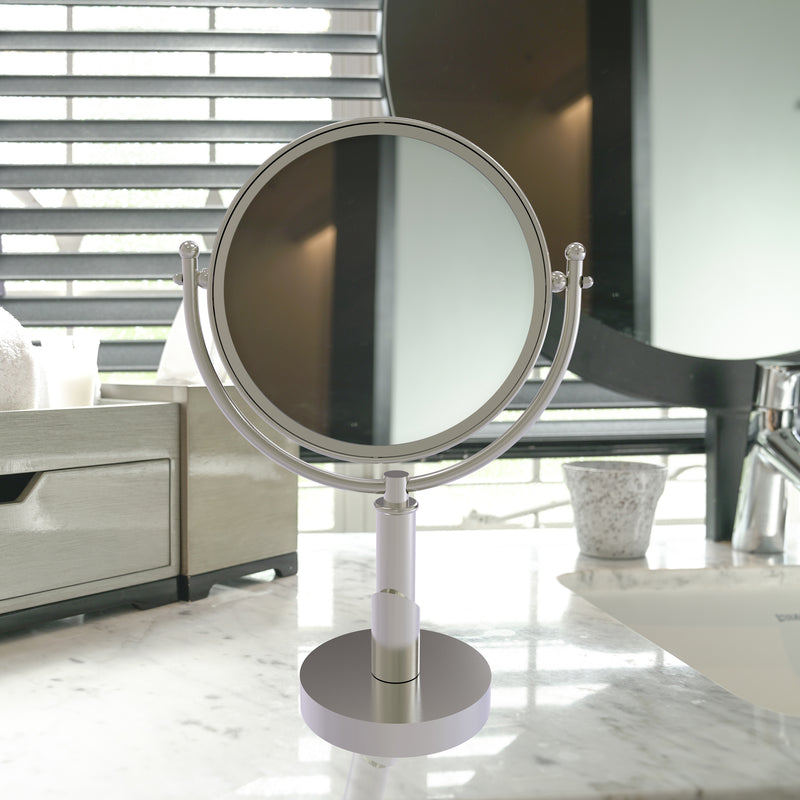 Allied Brass Floor Standing Make-Up Mirror 8-in Diameter with 4X  Magnification and Shaving Tray - Bed Bath & Beyond - 28239196