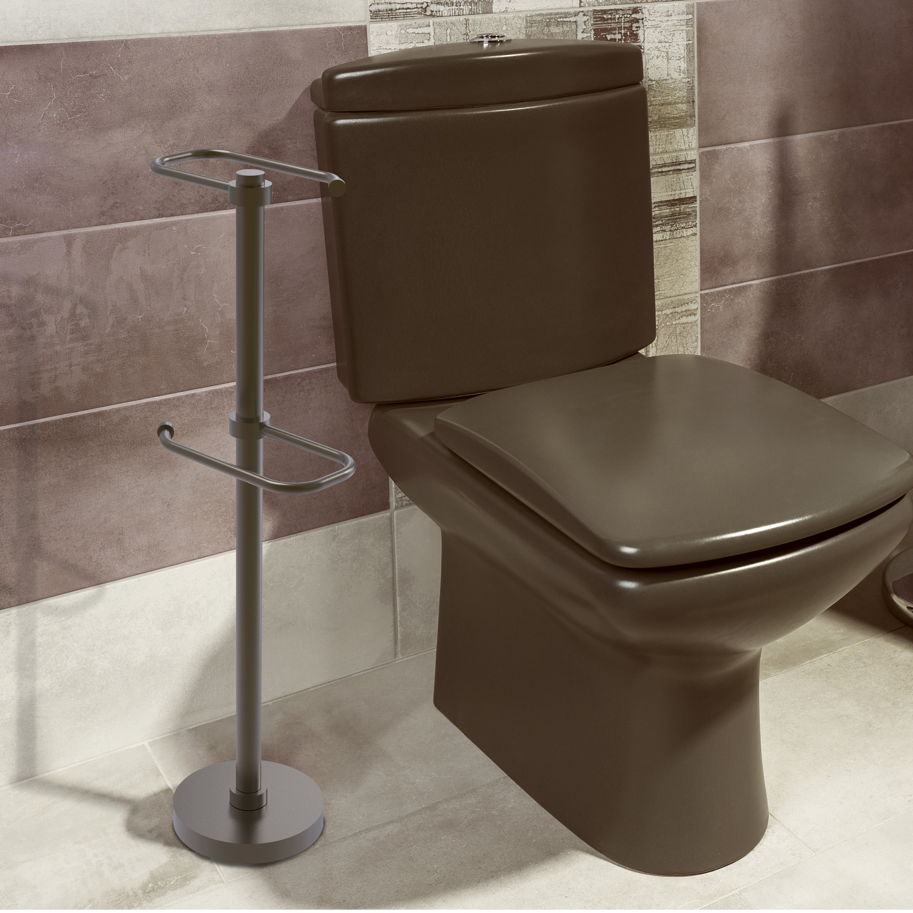 Freestanding Two Roll Toilet Tissue Stand