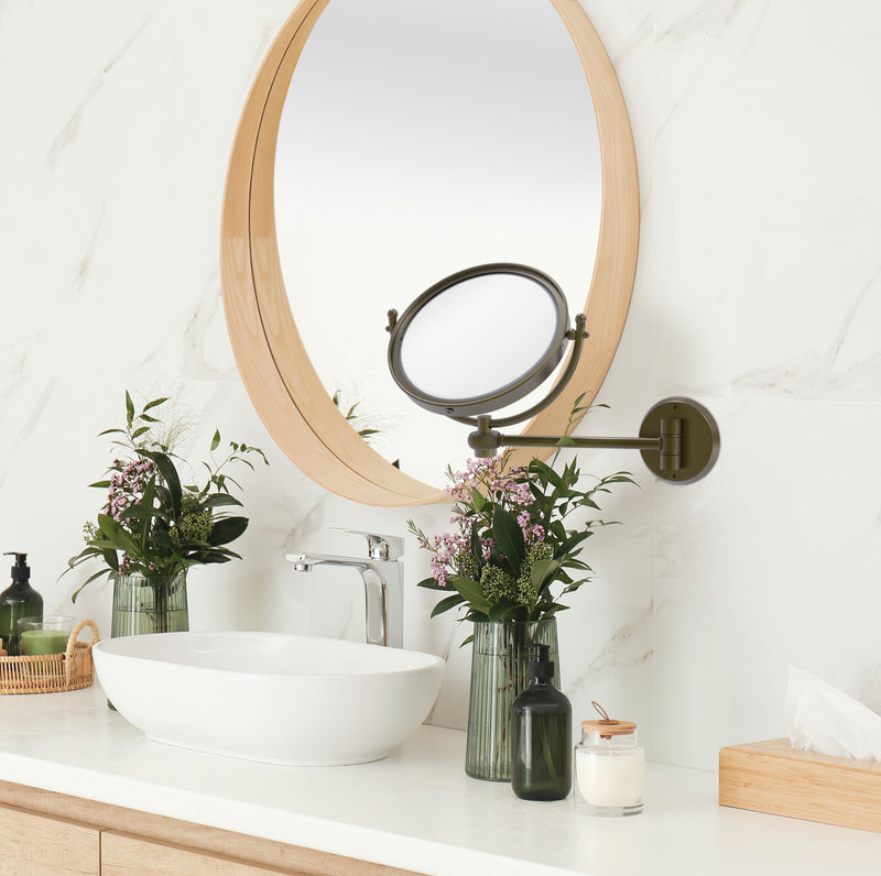 8 Inch Wall Mounted Make-Up Mirror with Twisted Accents