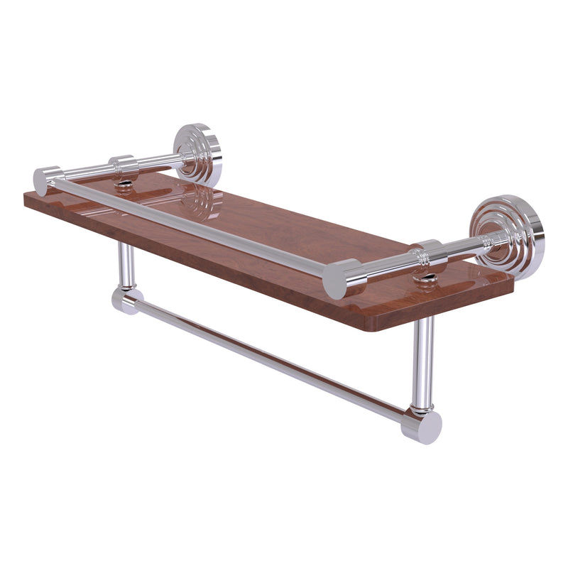 Waverly Place Collection IPE Ironwood Shelf with Gallery Rail and Towel Bar