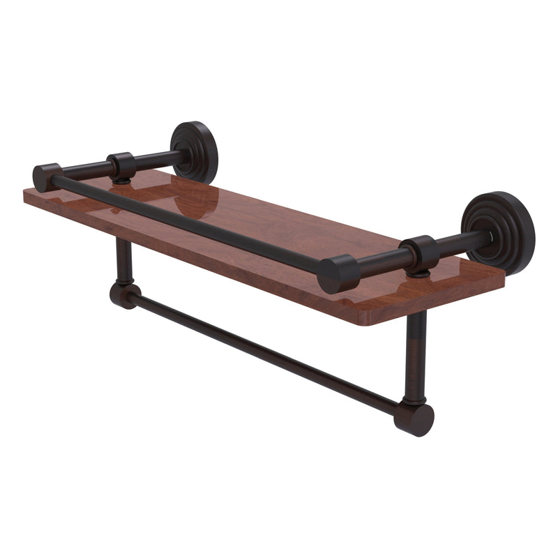 Waverly Place Collection IPE Ironwood Shelf with Gallery Rail and Towel Bar