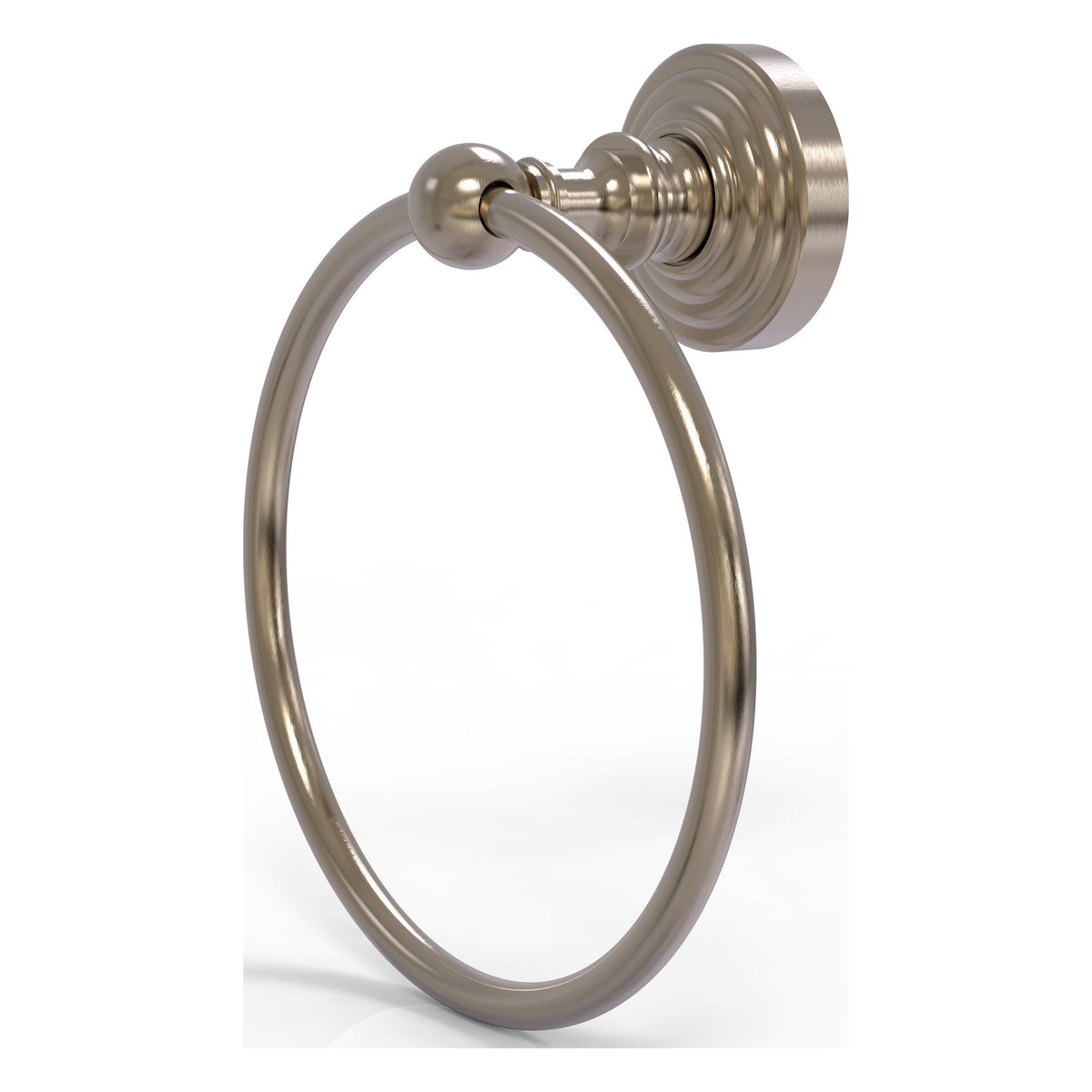 Brass towel ring with Antique Pewter finish