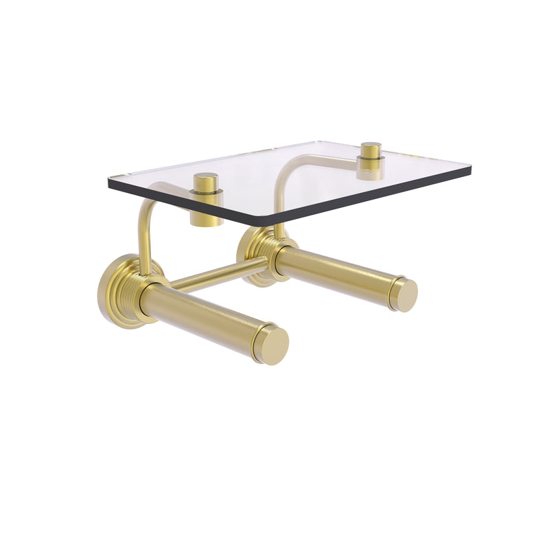 Waverly Place Collection 2 Roll Toilet Paper Holder with Glass Shelf