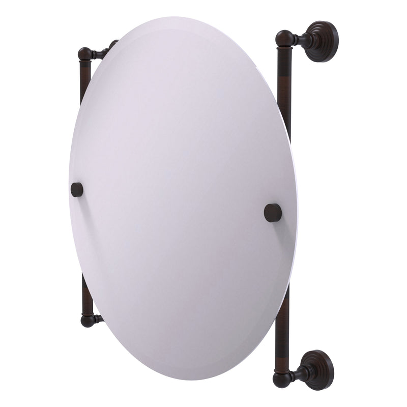 Waverly Place Collection Round Frameless Rail Mounted Mirror