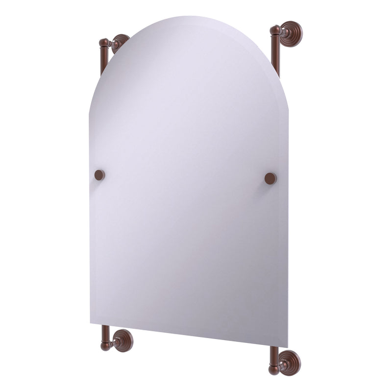 Waverly Place Collection Arched Top Frameless Rail Mounted Mirror