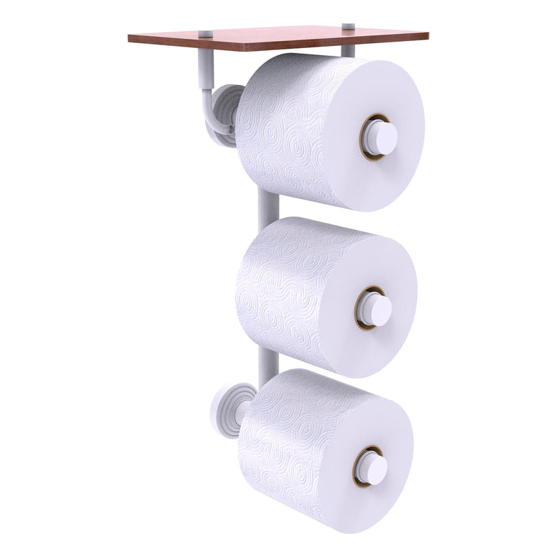 Waverly Place Collection 3 Roll Toilet Paper Holder with Wood Shelf